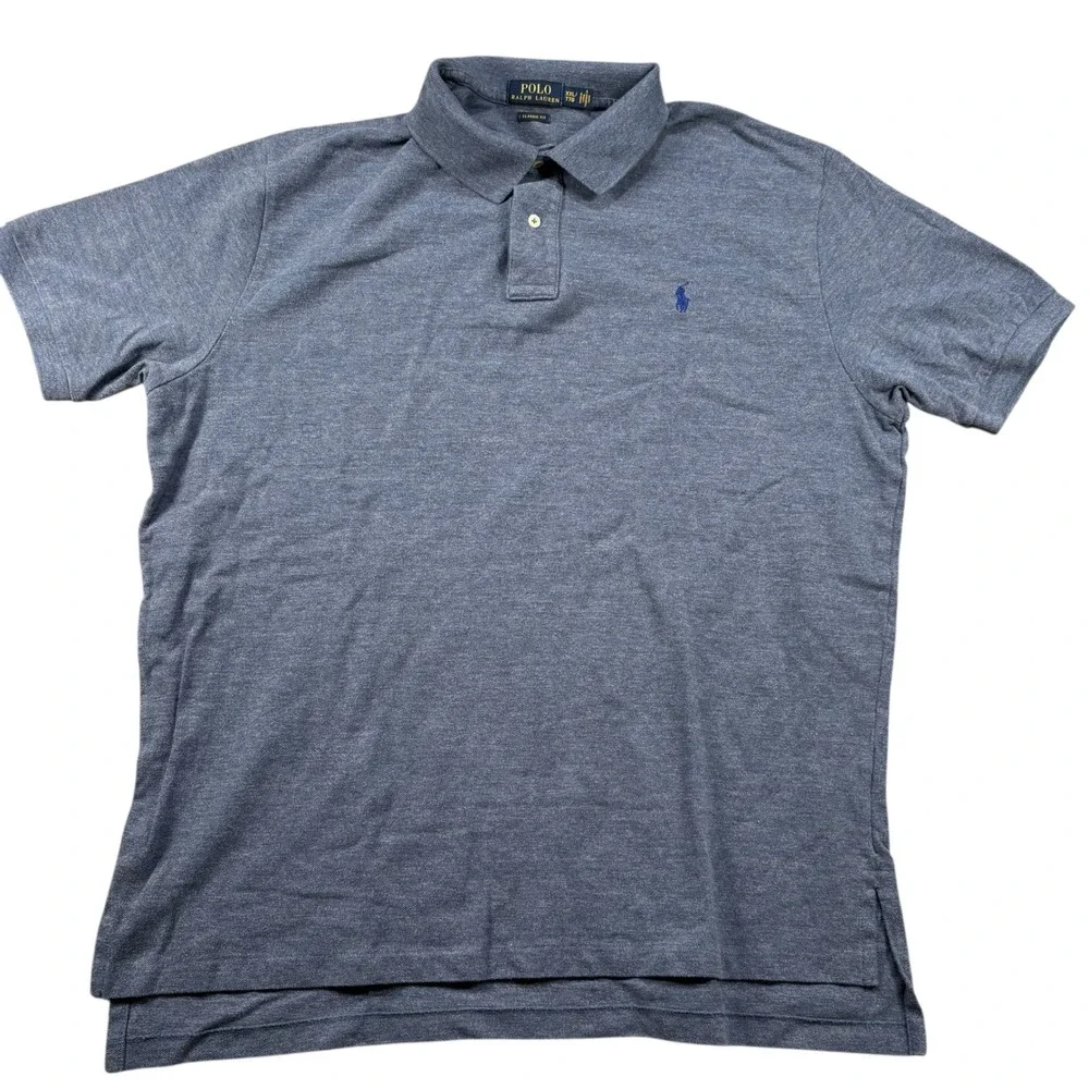 Polo Ralph Lauren XXL Polo Shirt preppy old money blue heather‎ classic fit